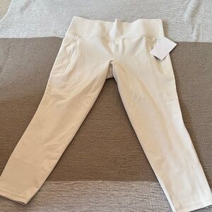 Athleta Cream High-Waisted 7/8 Leggings
